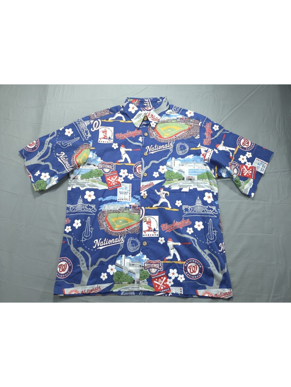 Washington Nationals Shirt Medium Reyn Spooner Hawaiian Aloha MLB Mens